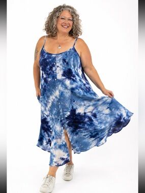 Ribbed Tie Dye MIDI Dress derek ❤️ heart